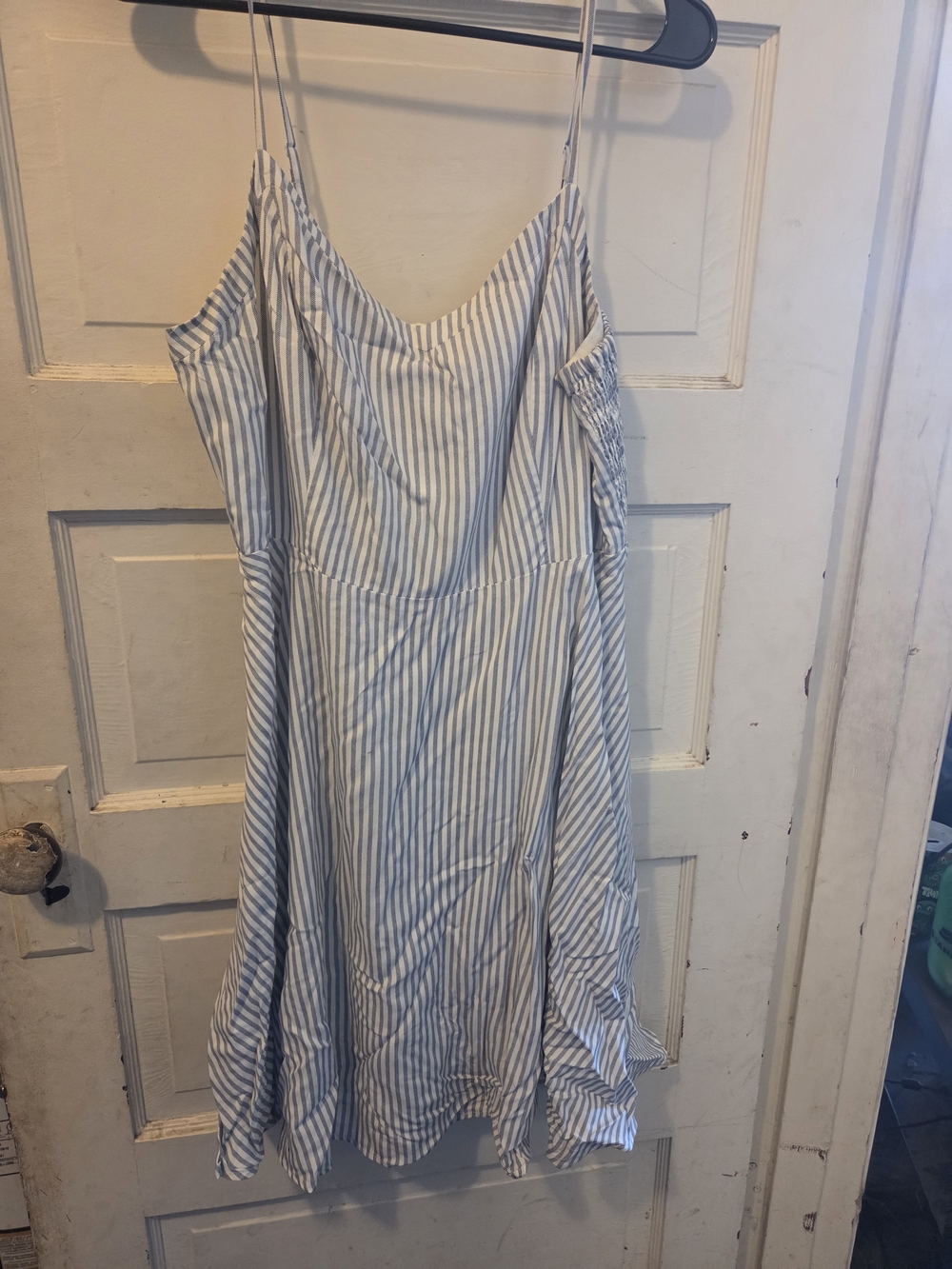 Old Navy Blue and White Striped Spaghetti Strap Dress